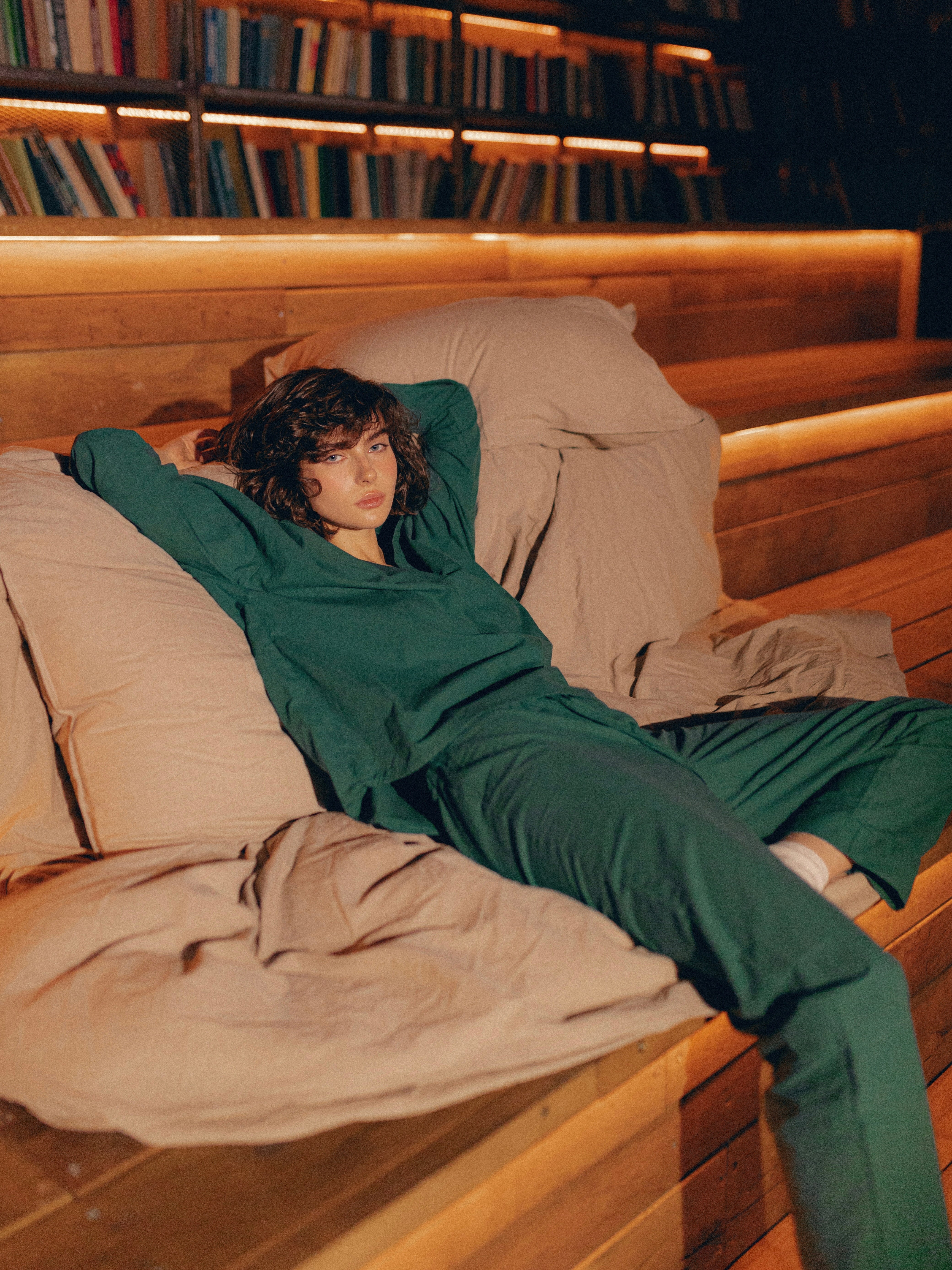 Women's pajama made of boiled cotton Smaragd