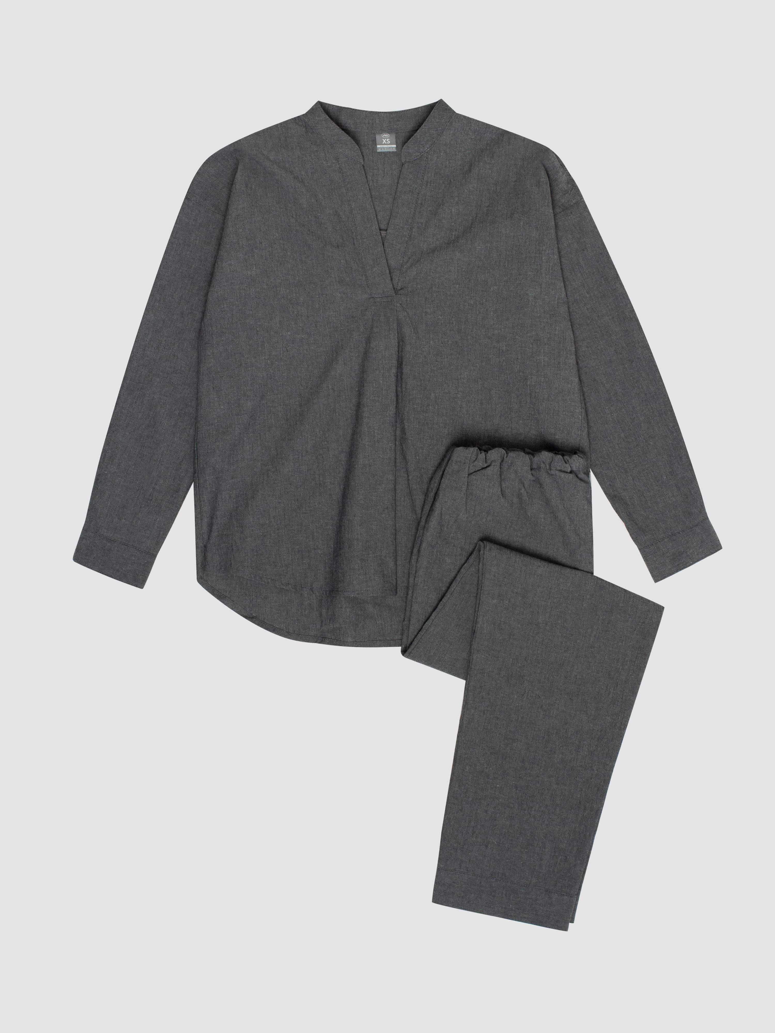 Women's pajama made of boiled cotton Silver