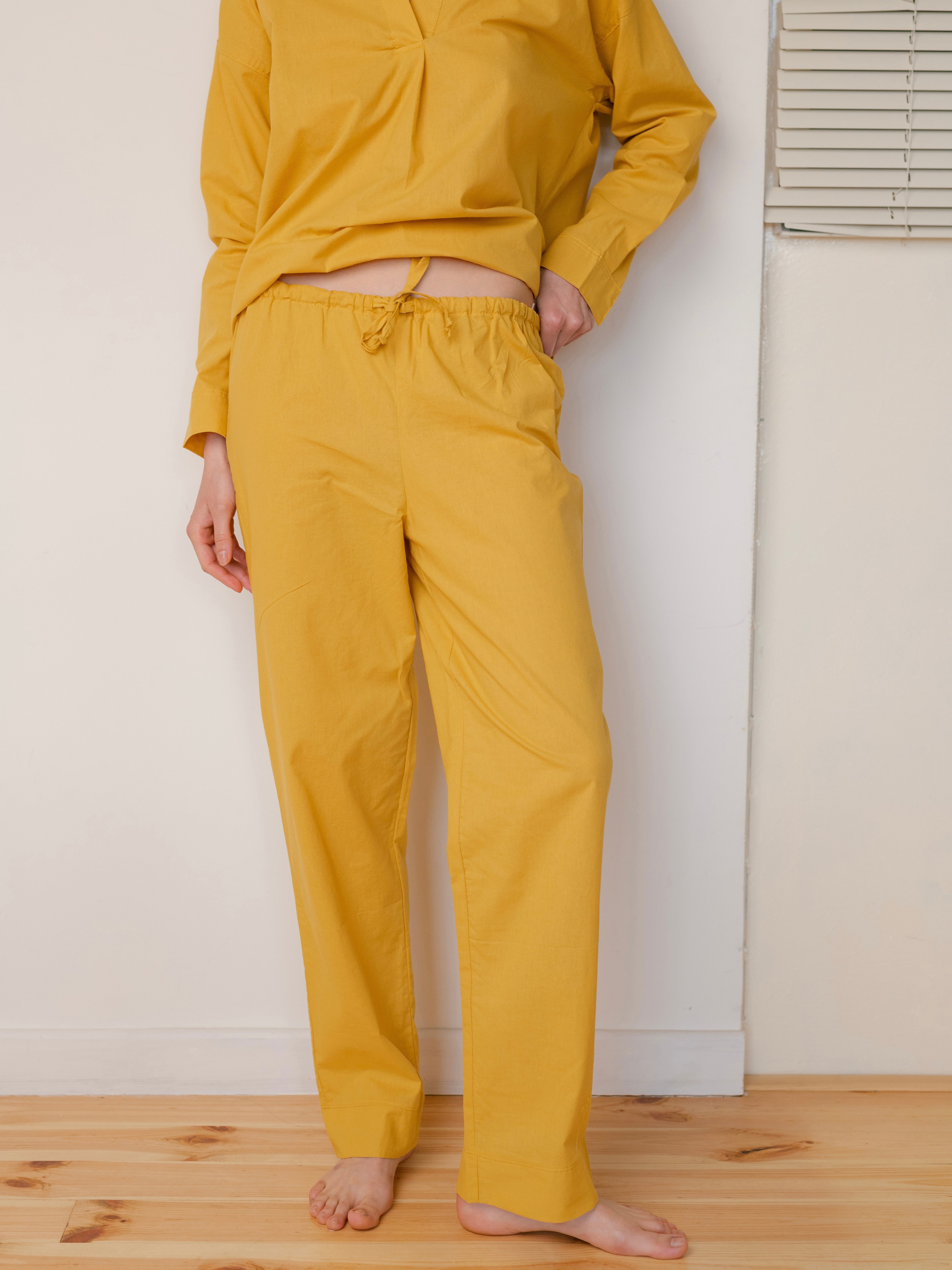 Women's pajama made of boiled cotton Curry
