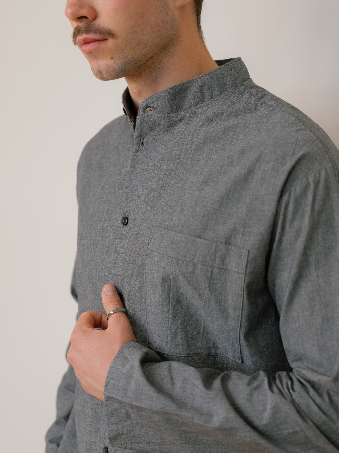 Men's shirt made of boiled cotton Leglo Silver