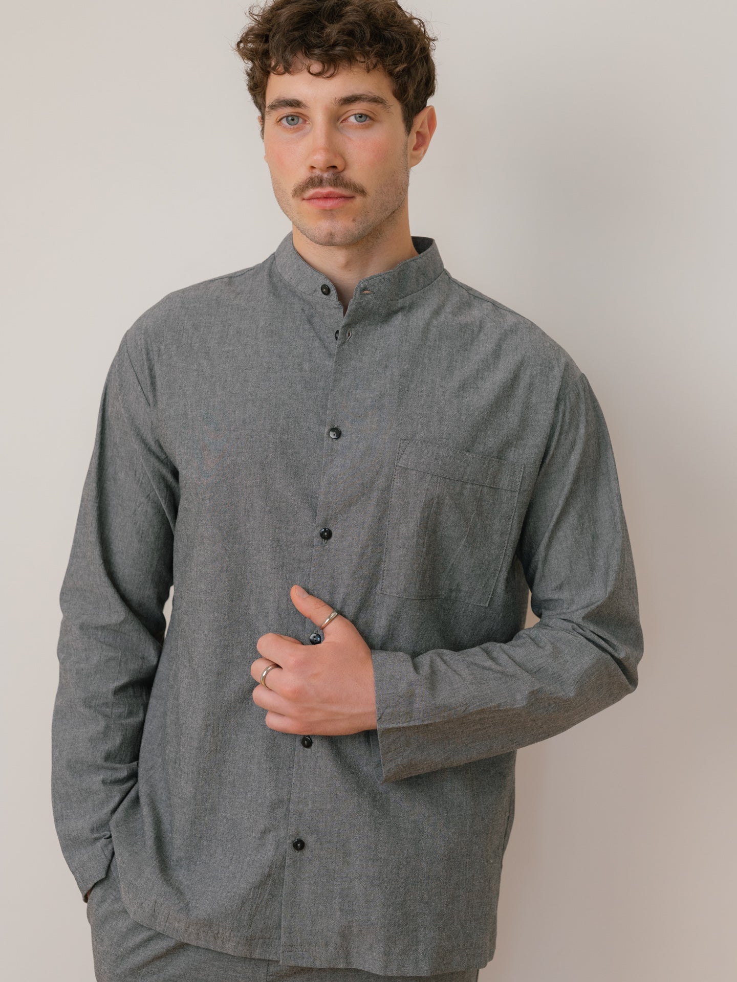 Men's shirt made of boiled cotton Leglo Silver