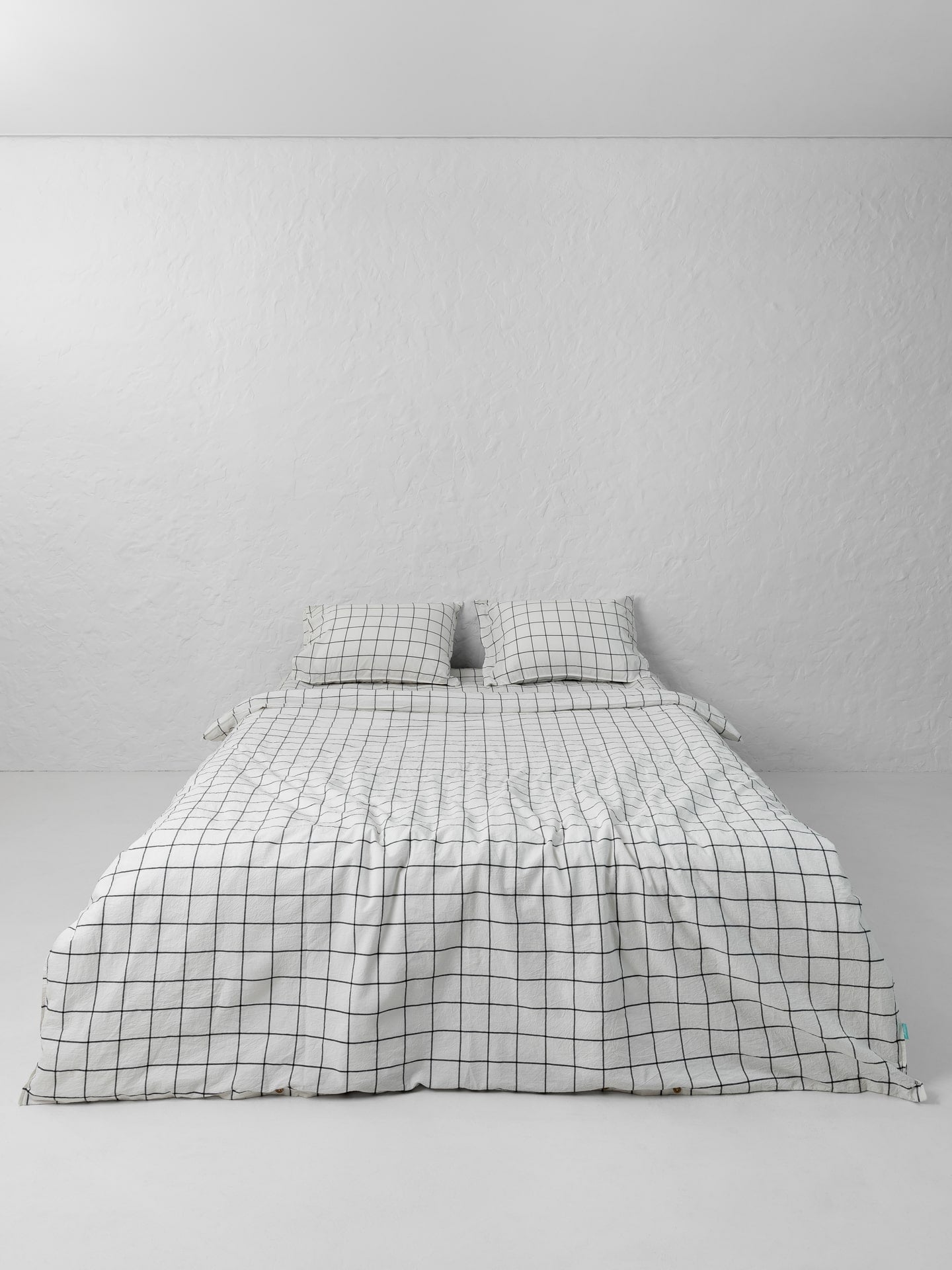 Juego de ropa de cama de algodón peinado Leglo Grid