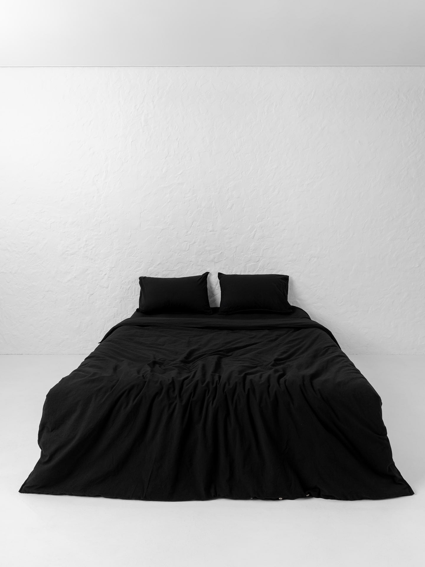 Juego de ropa de cama de algodón peinado Leglo Black