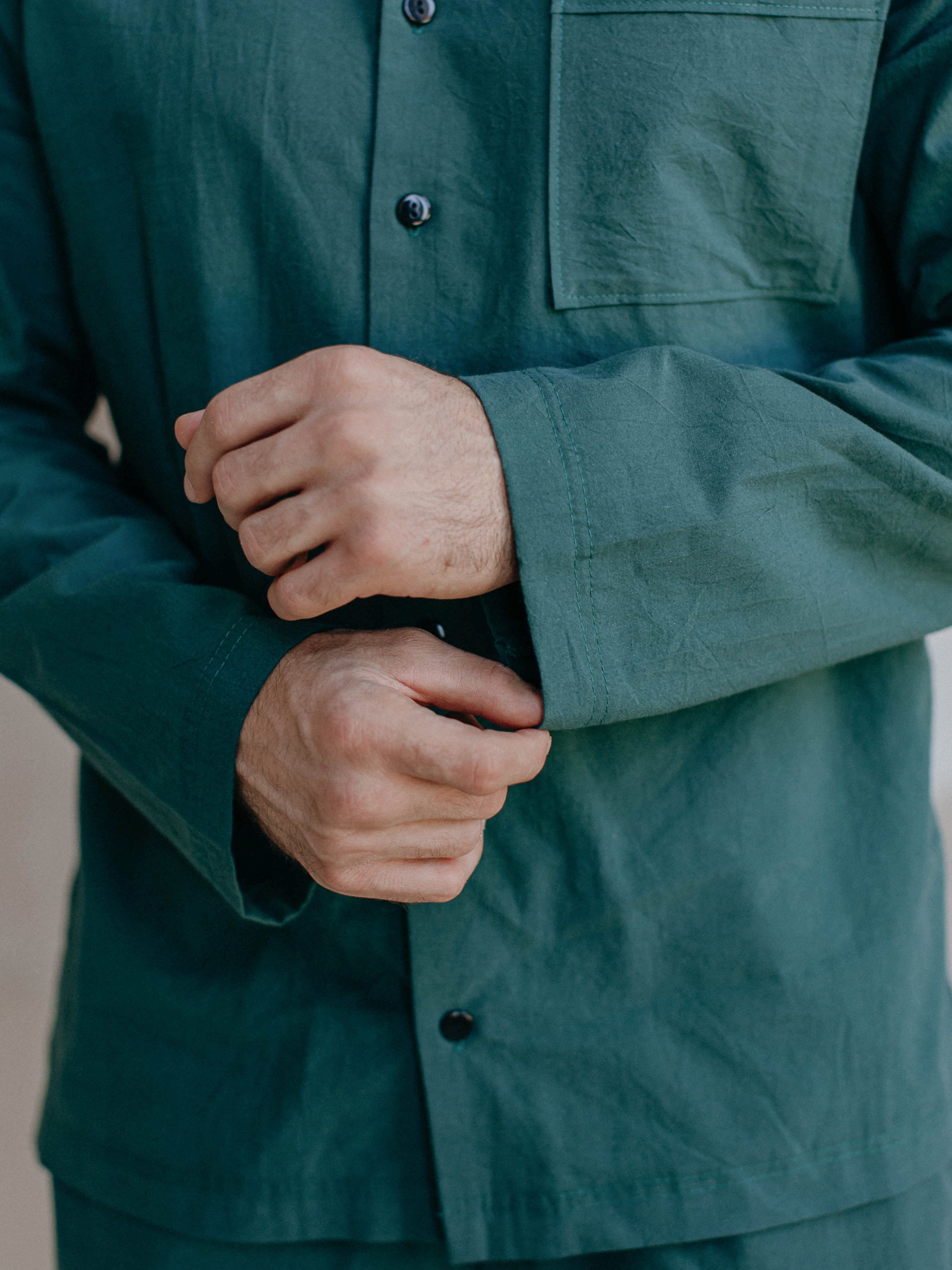 Pijama masculino de algodão cardado Smaragd