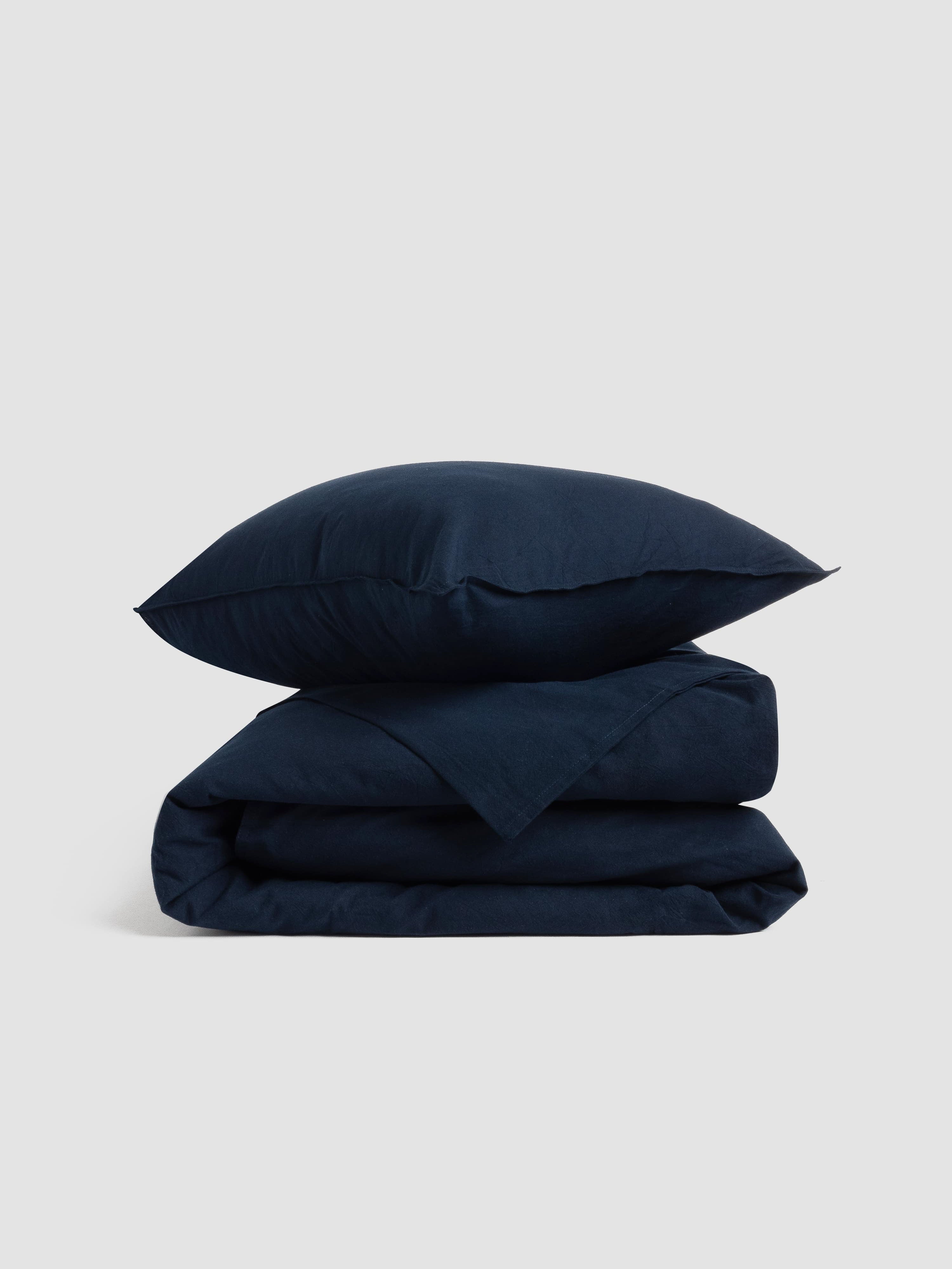 Juego de ropa de cama de algodón peinado Leglo Navy