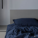 Washed Cotton Bedding Set Navy