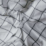 Washed Cotton Bedding Set Gridded White