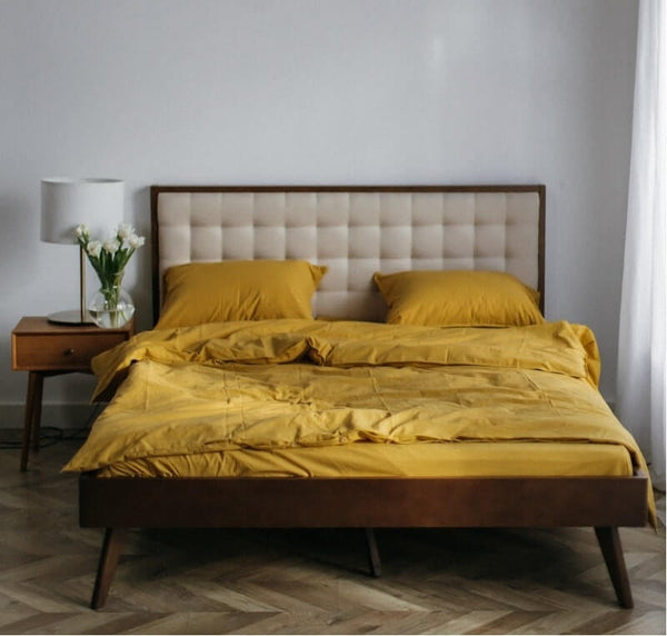 Washed Cotton Bedding Set Ochre