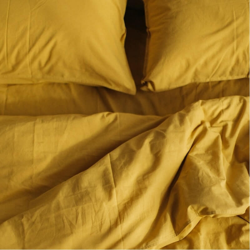 Washed Cotton Bedding Set Ochre