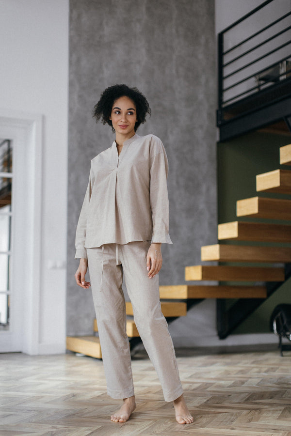 Leikar Button Up Pajamas For Women Soft Comfy Set Long Sleeve Shirt And  Pajama Pants Pjs Lounge Sets S at  Women's Clothing store