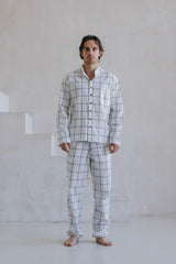 Men's Loungewear – Gridded White - leglo.store