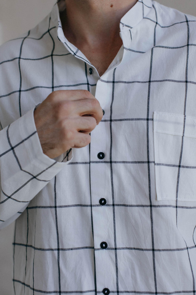 Men's Loungewear – Gridded White - leglo.store