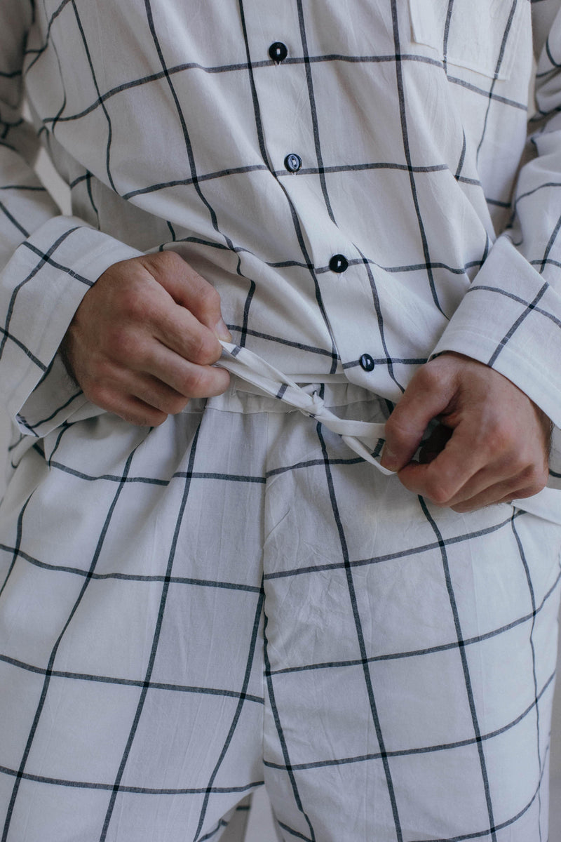 Men's Loungewear – Gridded White - leglo.store