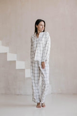 Women's Loungewear – Gridded White - leglo.store