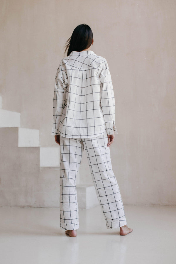 Women's Loungewear – Gridded White - leglo.store