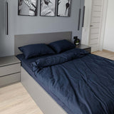 Washed Cotton Bedding Set Navy