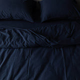 Washed Cotton Bedding Set Navy