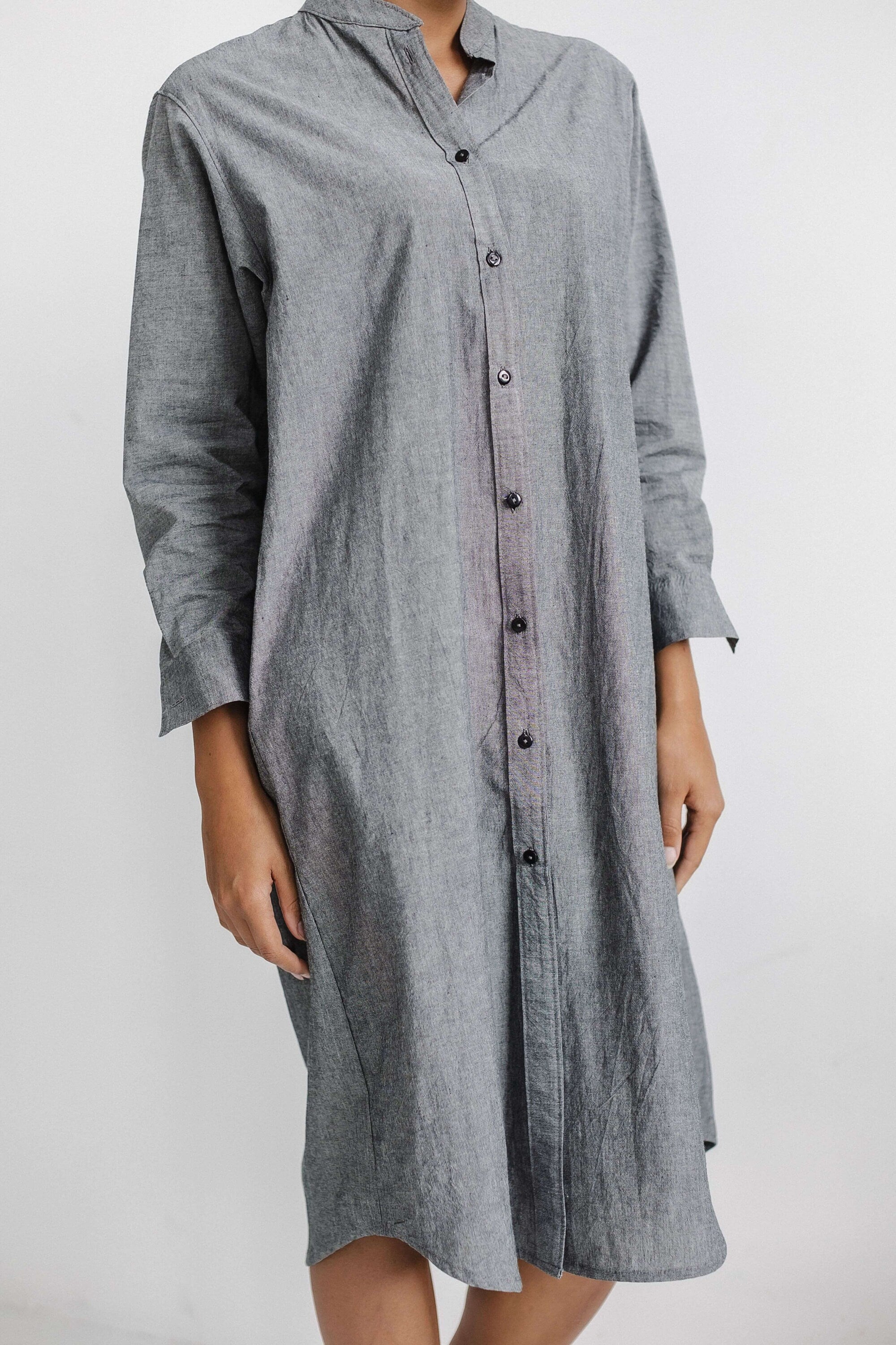 Organic cotton dress, Cotton nightgown, Organic dress, Nightgown dress robe, Cotton shirt dress, retro nightgown, Long shirt dres
