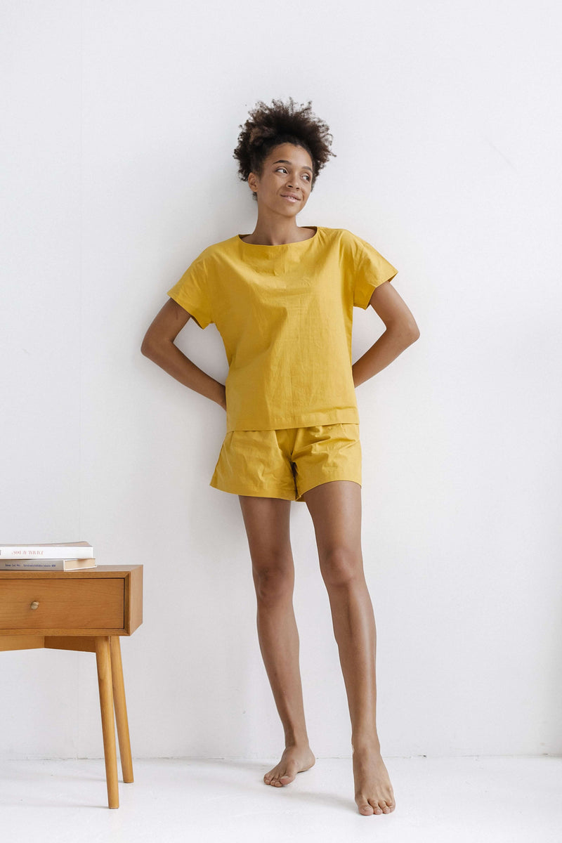 Women's Pajama with Shorts Ochre