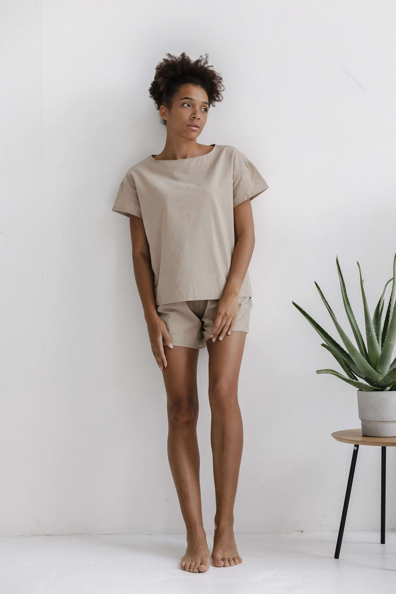 Women's Pajama with Shorts Almond