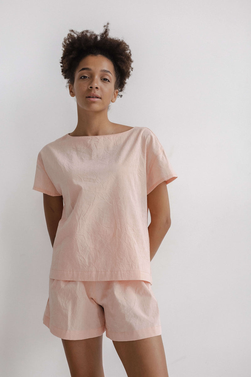 Women's Pajama with Shorts Pastel Pink