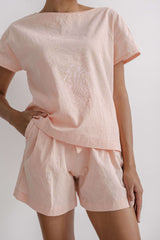 Women's Pajama with Shorts Pastel Pink