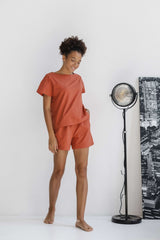 Women's Pajama with Shorts Brick Red